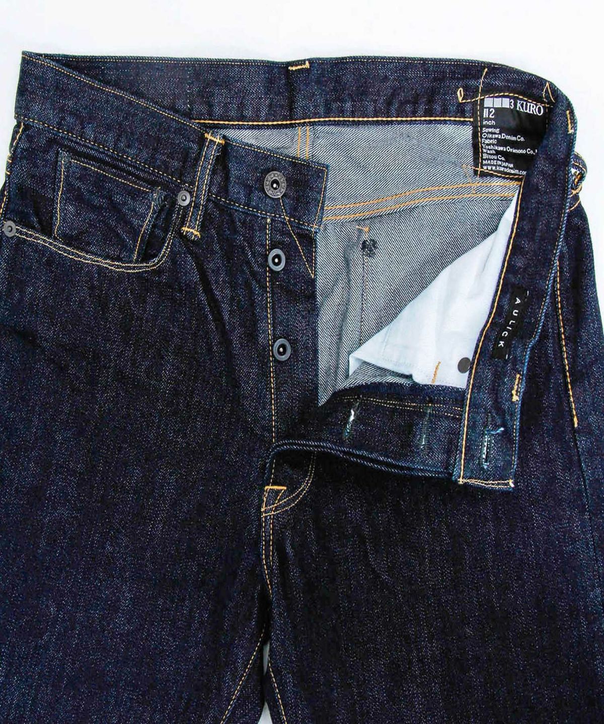 KURO クロ Graphite グラファイト ワンウォッシュ リジット デニム ジーンズ ストレート