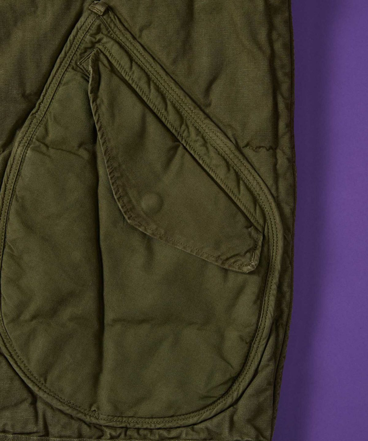 MARU SANKAKU PEKE マルサンカクペケ フィールド羽織りジャケット カーディガン キルティング ヴィンテージ加工 ミリタリー カーキ