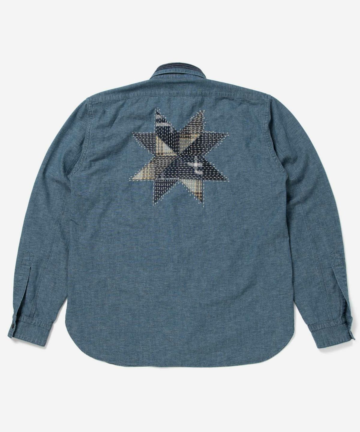 MARU SANKAKU PEKE つぎはぎ 刺し子シャツ 