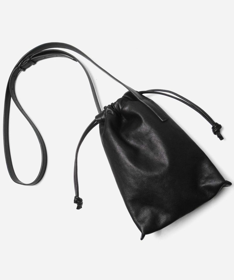 PATRICK STEPHAN スマホショルダー巾着バッグ Leather cell phone bag