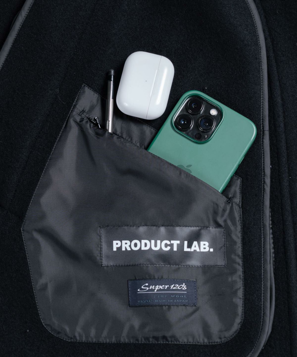 PRODUCT LAB プロダクトラボ ダブルフェイスノースリーブコート ウール素材