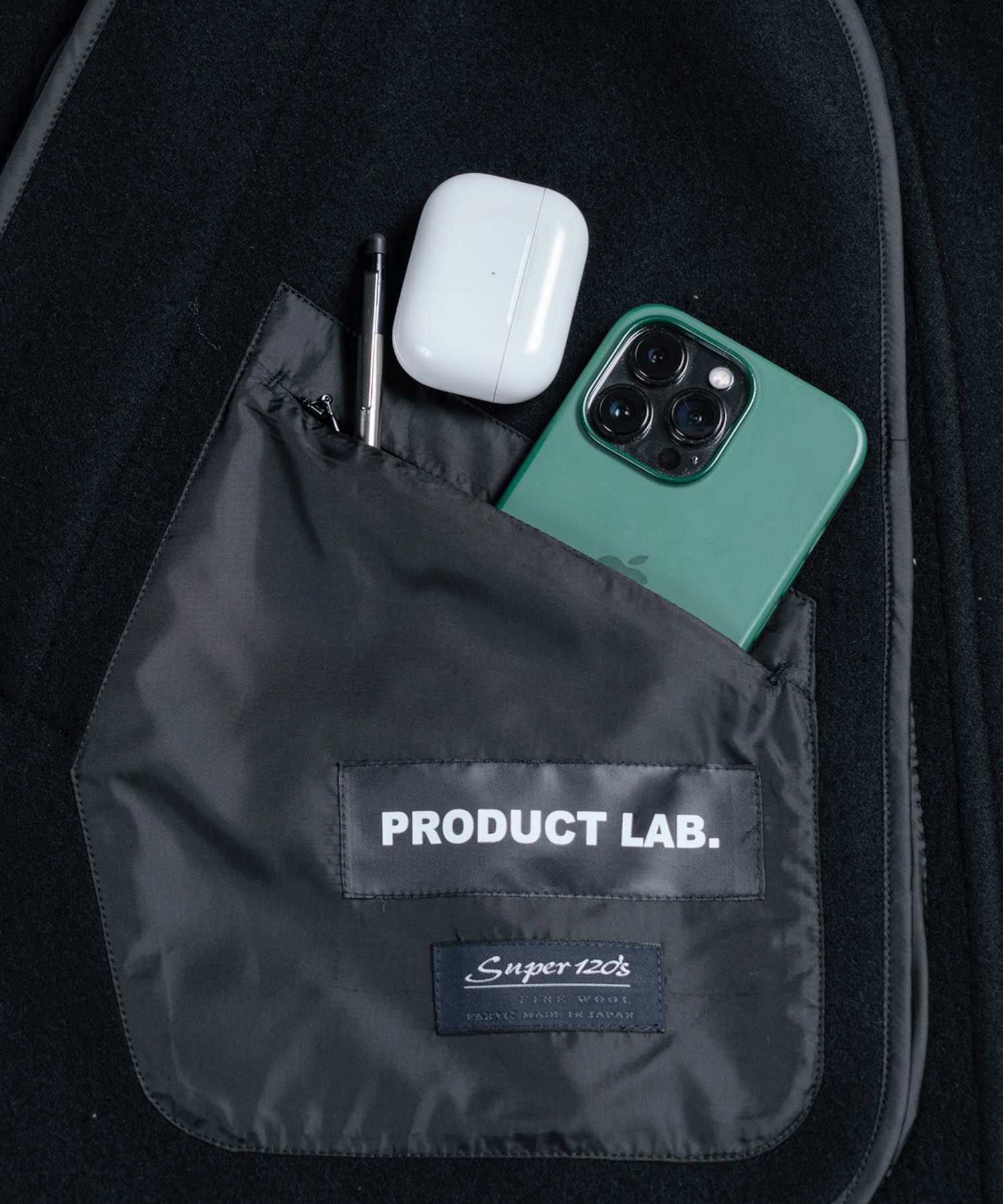 PRODUCT LAB プロダクトラボ ダブルフェイスノースリーブコート ウール素材