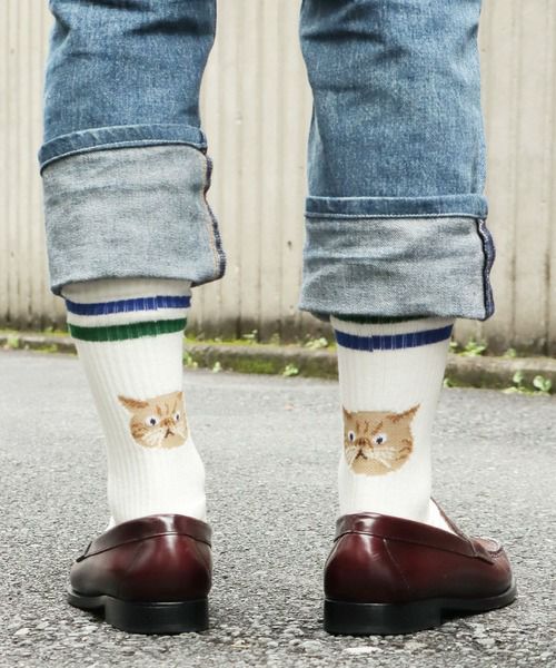 ROSTER SOX ロスターソックス 靴下 男性用 女性用 メンズ レディース ペアソックス 猫 キャット cat