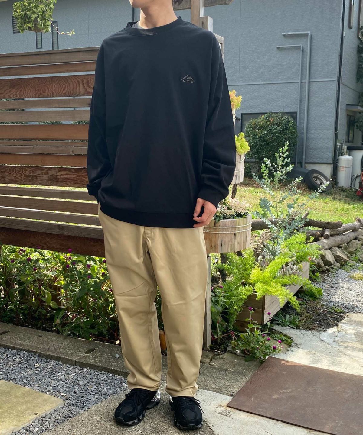 VDS ビッグシルエット カットソー ブラック 黒 バーズアイ