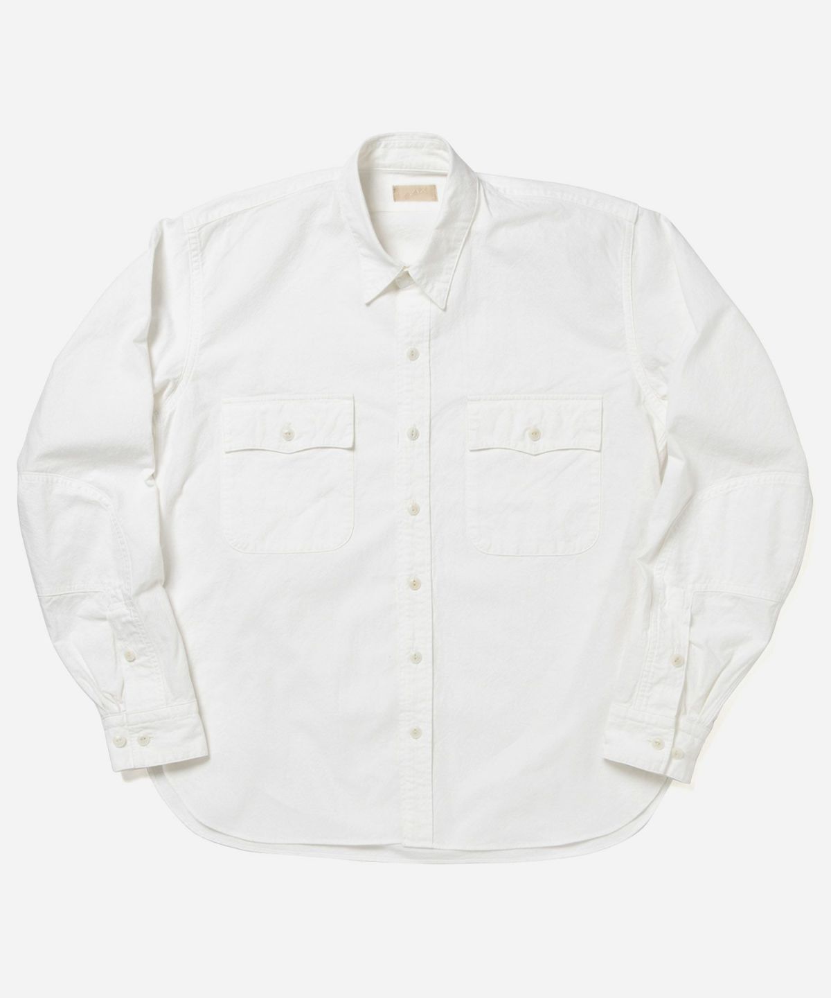 MARU SANKAKU PEKE ミリタリーシャツ 白シャツ