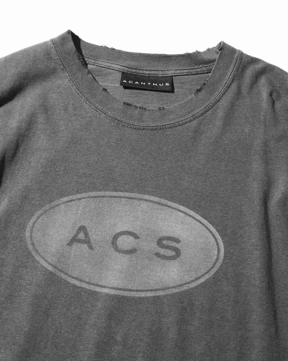 ACANTHUS アカンサス ダメージスプレーサークルロゴ 長袖Tシャツ CT2315
