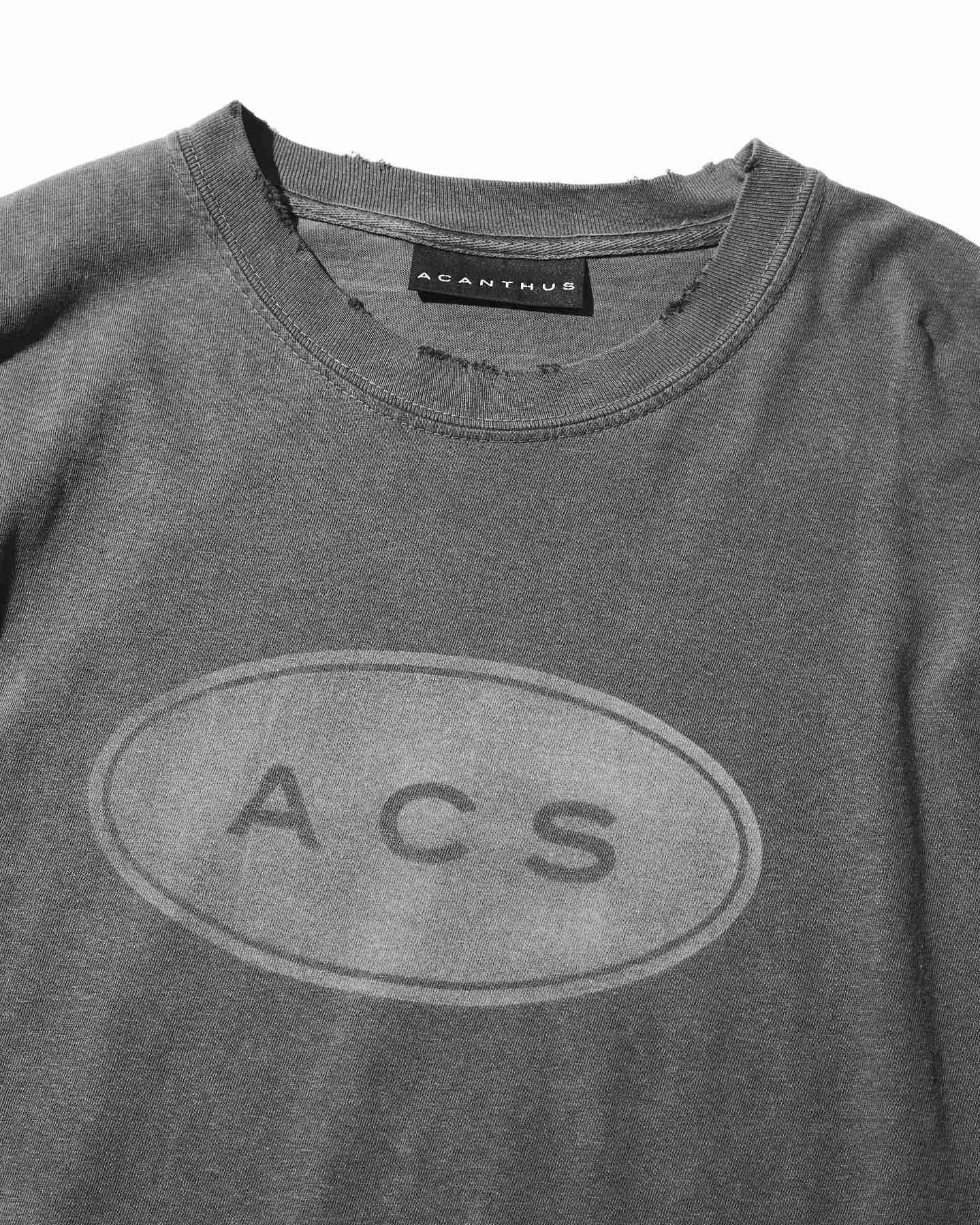 ACANTHUS アカンサス ダメージスプレーサークルロゴ 長袖Tシャツ CT2315