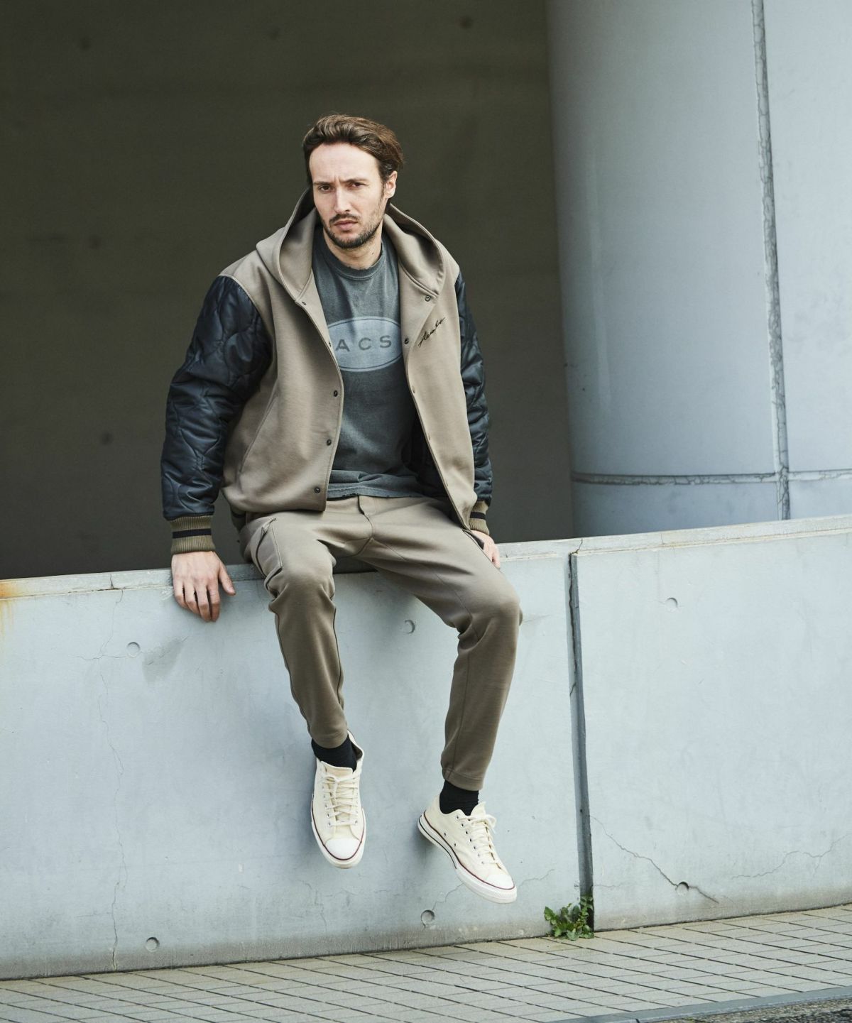 ACANTHUS アカンサス ダブルニットフーデッド スタジャン