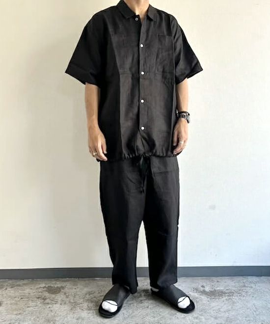 VOIRY ヴォイリー VOIRY ヴォイリー サンデーパンツ リネン 麻素材 ブラック 黒パンツ リネン 麻素材 ネイビー