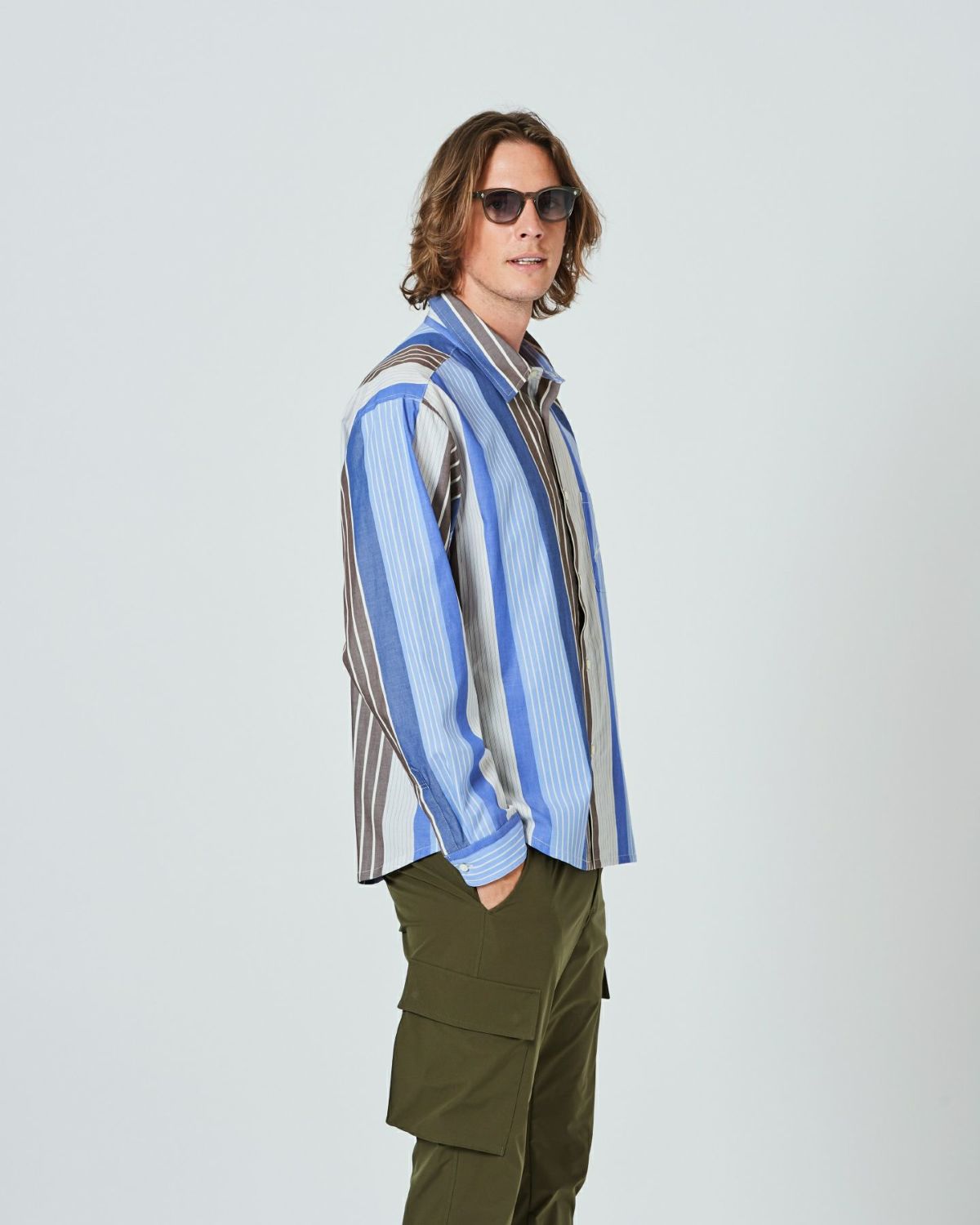 ACANTHUS アカンサス マルチストライプシャツ