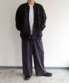 VOIRY ヴォイリー DRESSMAKER PANTS-WIDE GRAY-STRIP ドレスメーカーワイドパンツ