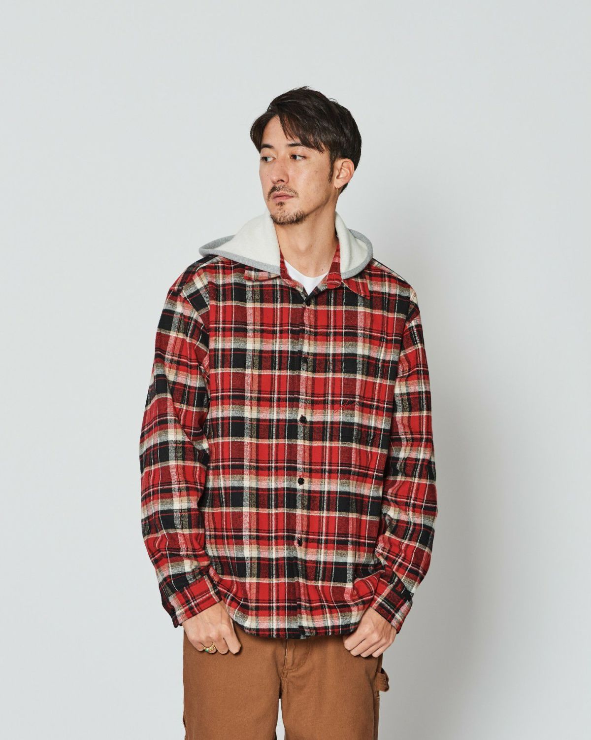 ACANTHUS アカンサス フーデッドフランネルシャツジャケット
