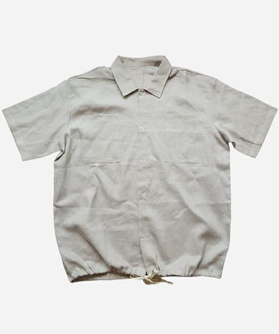 VOIRY ヴォイリー D.S コードリネンシャツ 半袖シャツ ライトグレー