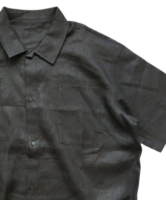 VOIRY ヴォイリー D.S コードリネンシャツ 半袖シャツ ライトグレー