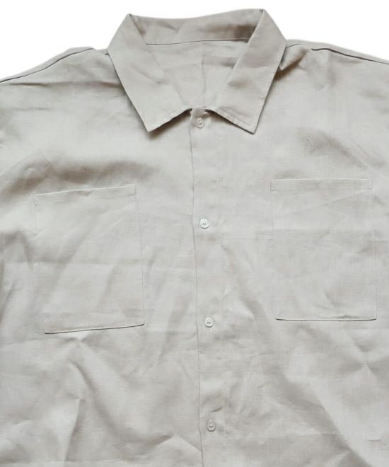 VOIRY ヴォイリー D.S コードリネンシャツ 半袖シャツ ライトグレー