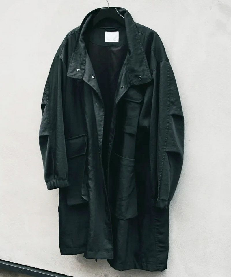 Varde77 バルデ77 ナイロントラベリングコート ミリタリージャケット ブラック 黒