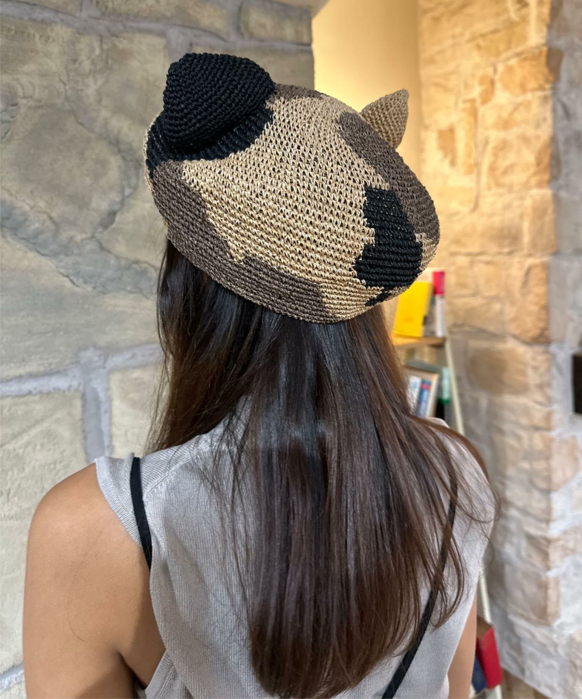 Dodge 猫耳ベレー帽 DD-552 三毛猫 春用 帽子 ねこ CAT