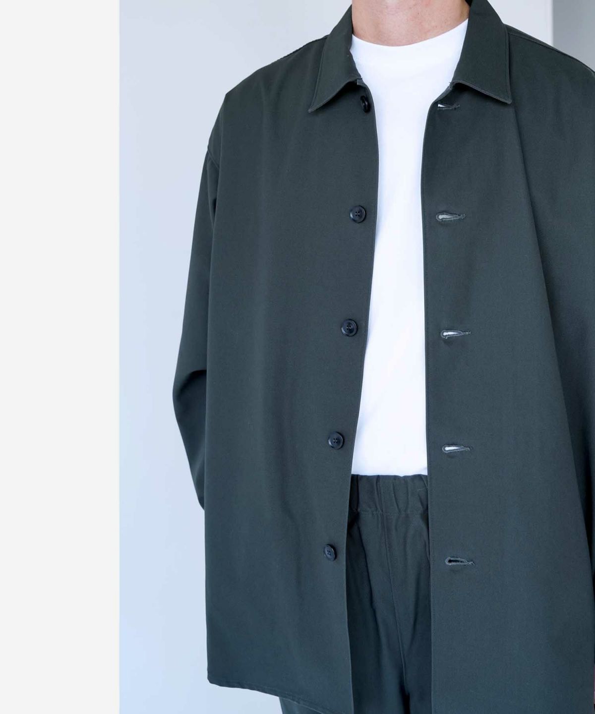 UITU HIGH TWISTED ORGANIC COTTON TWILL SHIRT JACKET UUS-001 シャツジャケット チャコールグレー