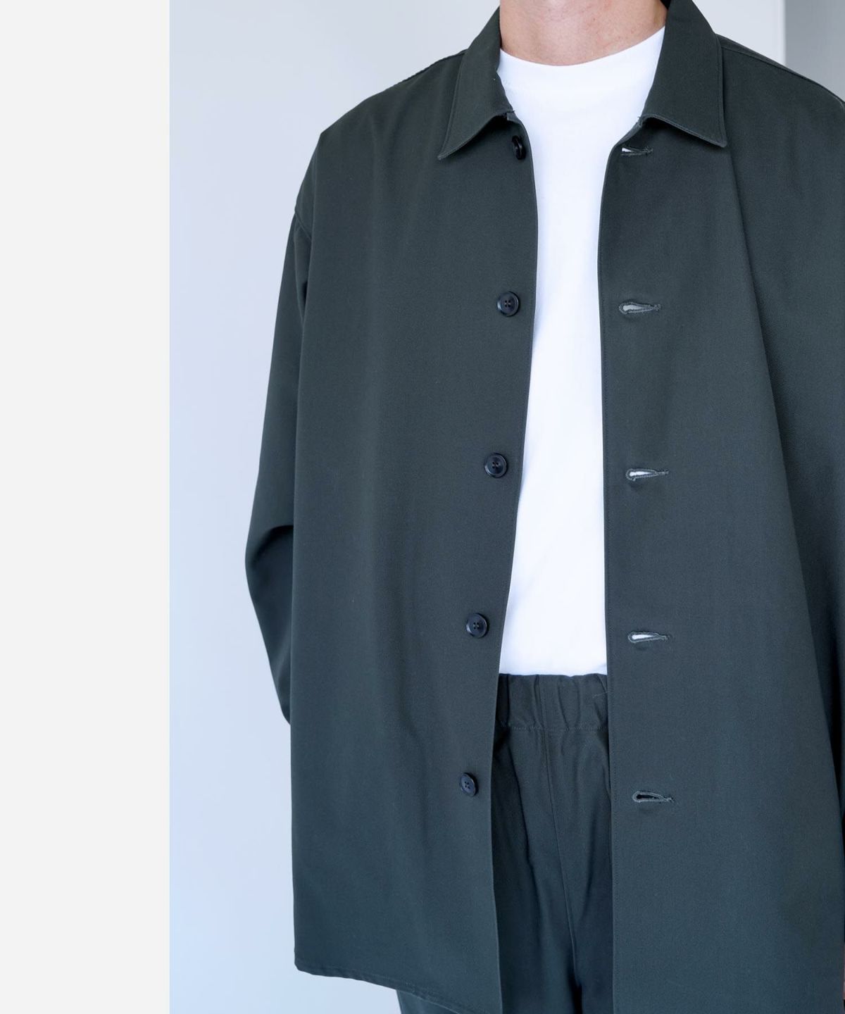 UITU HIGH TWISTED ORGANIC COTTON TWILL EASY TROUSERS UUP-001 イージートラウザー チャコールグレー