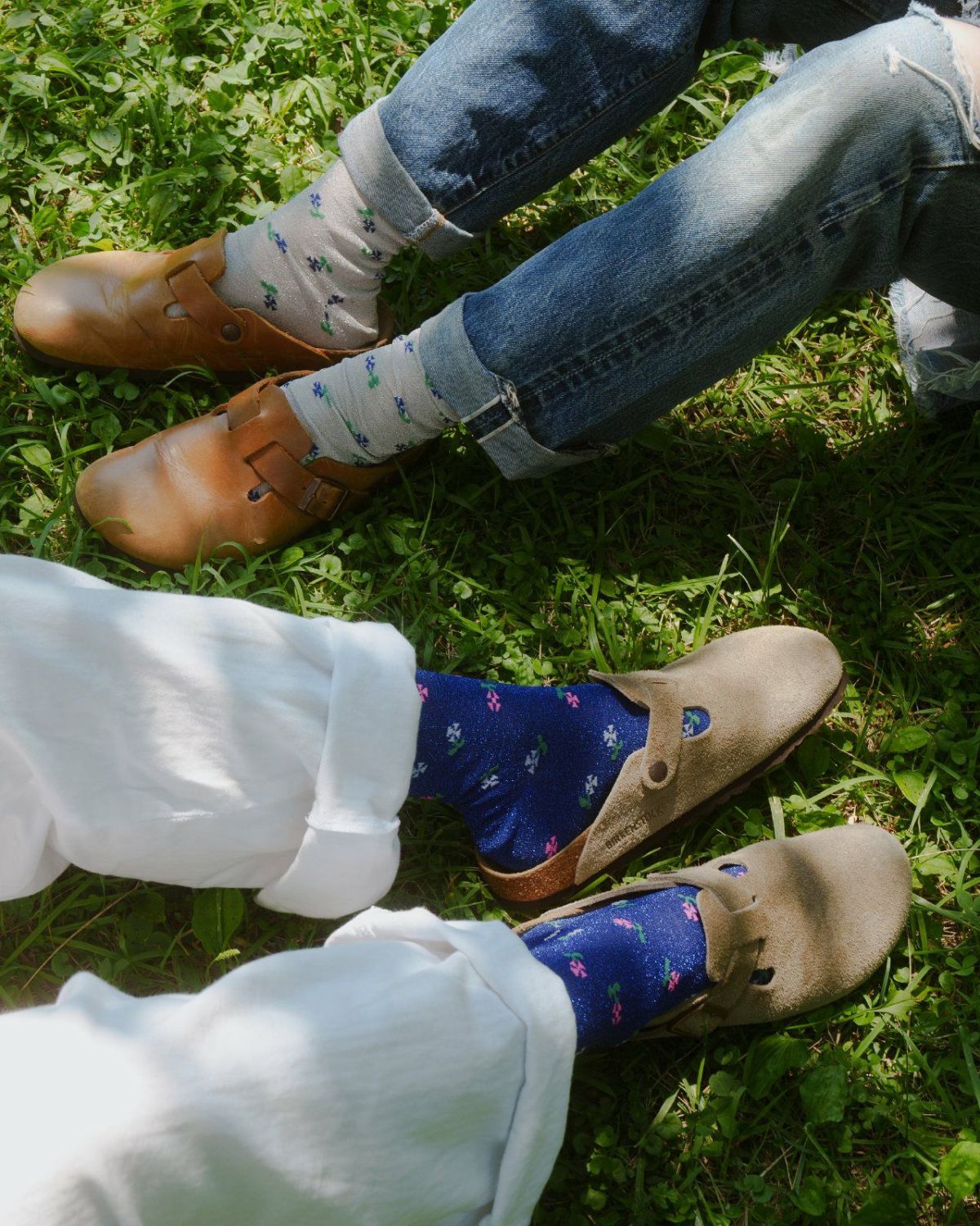 ROSTER SOX 200LM FLOWER ラメ靴下 RS-434