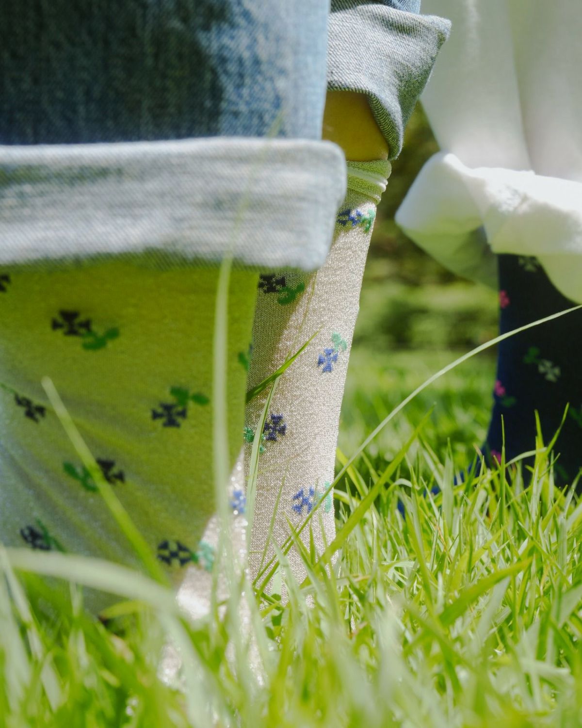 ROSTER SOX 200LM FLOWER ラメ靴下 RS-434