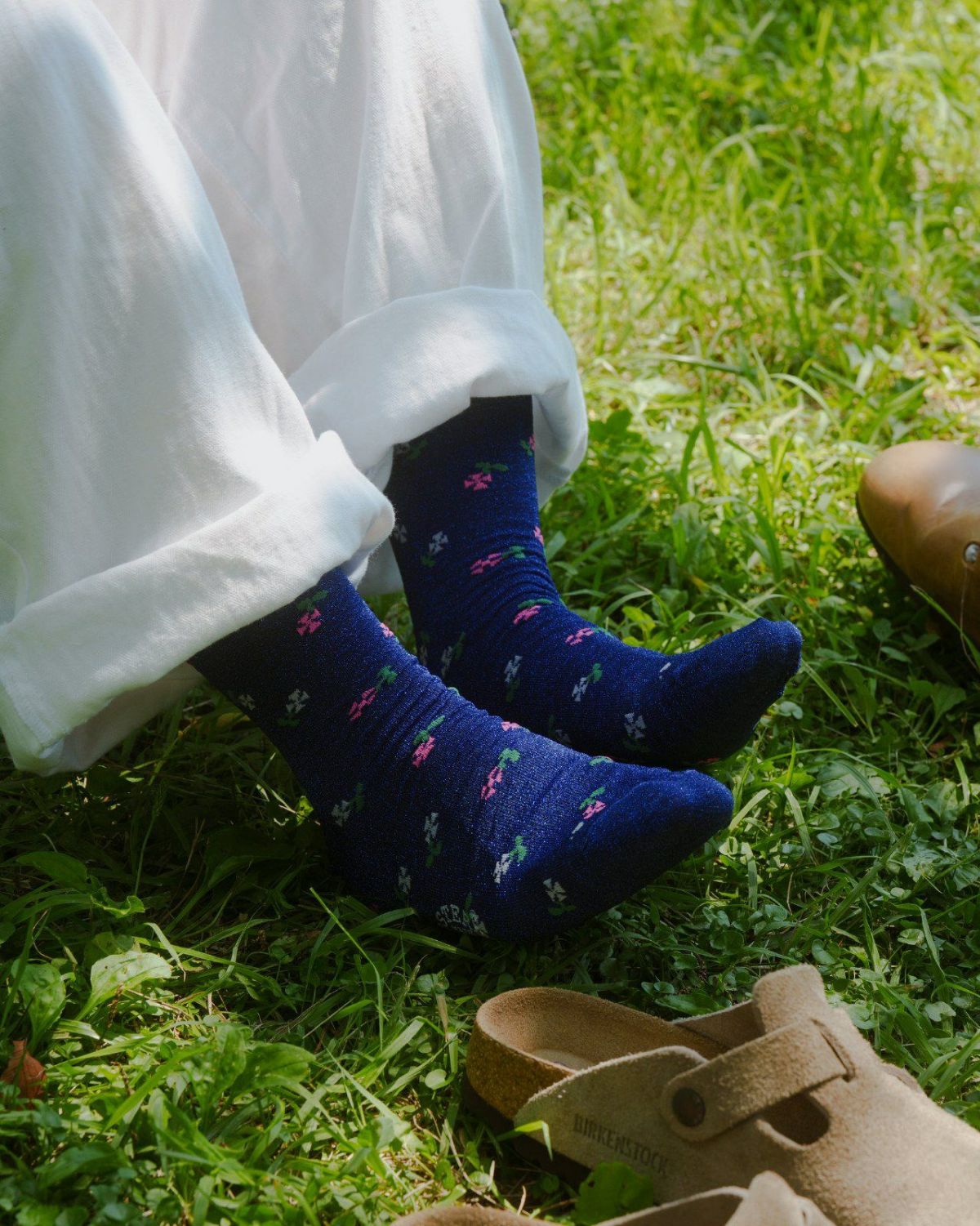 ROSTER SOX 200LM FLOWER ラメ靴下 RS-434