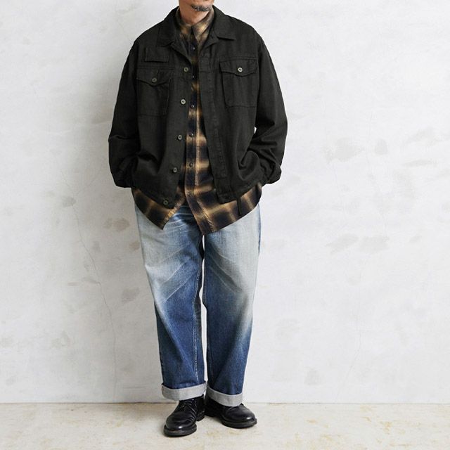 MILITARY【DEAD STOCK】[黒染め]チェコ軍 フライフロント ワークシャツジャケット