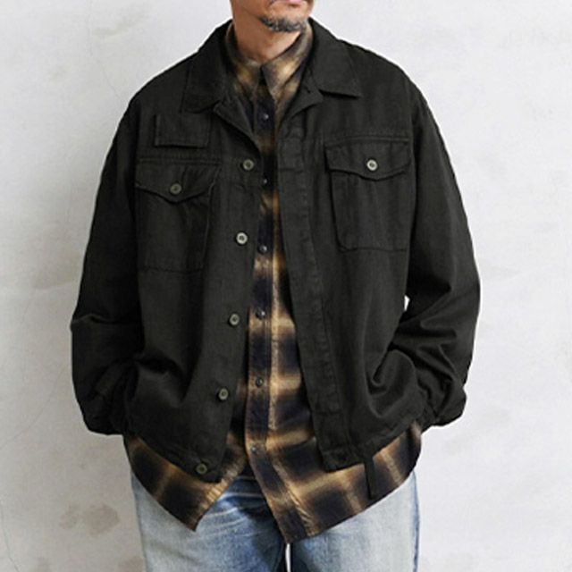 MILITARY【DEAD STOCK】[黒染め]チェコ軍 フライフロント ワークシャツジャケット