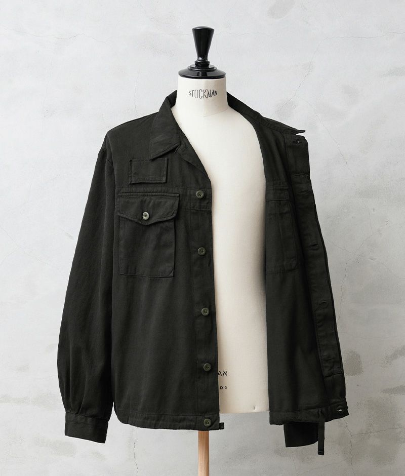 MILITARY【DEAD STOCK】[黒染め]チェコ軍 フライフロント ワークシャツジャケット