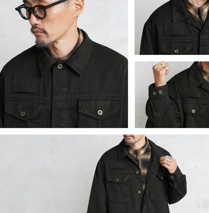 MILITARY【DEAD STOCK】[黒染め]チェコ軍 フライフロント ワークシャツジャケット