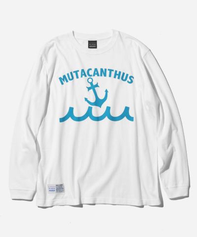 muta 国内買付 ACANTHUSコラボカレッジロゴLS Tシャツ 別注 ACANTHUS × muta MARINE Arc Logo L/S TEE [全3色] – muta