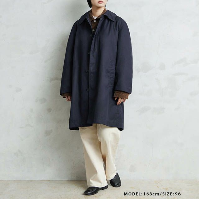 MILITARY【DEAD STOCK】フランス軍 リメイク ステンカラーコート ネイビー 紺