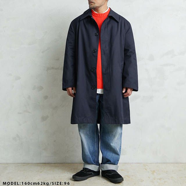 MILITARY【DEAD STOCK】フランス軍 リメイク ステンカラーコート ネイビー 紺