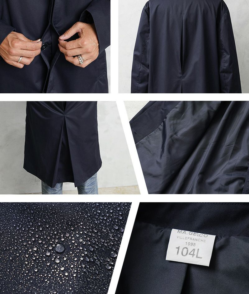 MILITARY【DEAD STOCK】フランス軍 リメイク ステンカラーコート ネイビー 紺