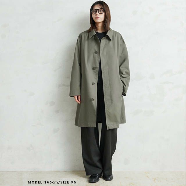 フランス軍 リメイク ステンカラーコート カーキ オリーブ