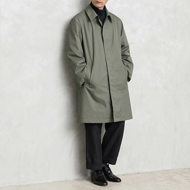 フランス軍 リメイク ステンカラーコート カーキ オリーブ