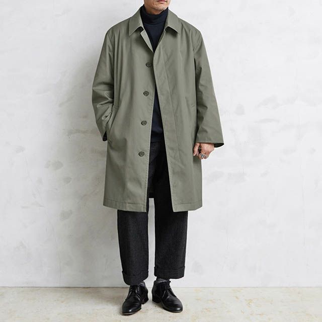 フランス軍 リメイク ステンカラーコート カーキ オリーブ