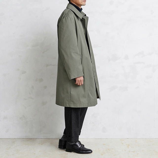フランス軍 リメイク ステンカラーコート カーキ オリーブ