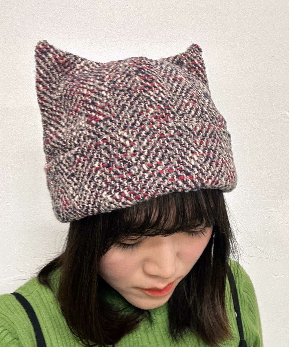 Dodge ツイード猫耳ニットキャップ DD-569 