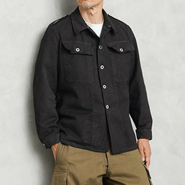 [黒染め] スイス軍 前期型 デニム ワークジャケット