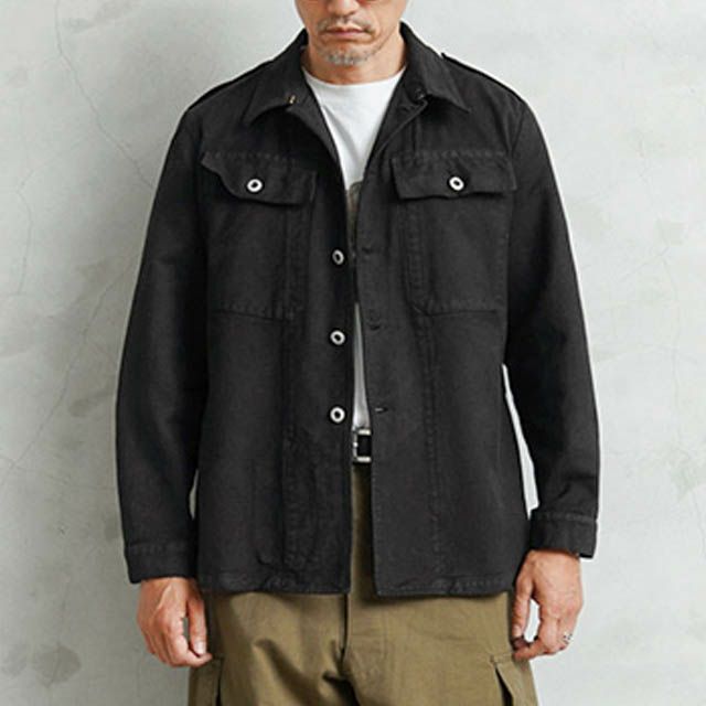 [黒染め] スイス軍 前期型 デニム ワークジャケット