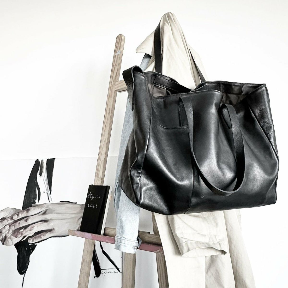 PATRICK STEPHAN レザートートバッグ Leather tote bag 'grande poche' 2 174ABG01 パトリックステファン